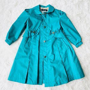 Rothschild Vintage Girls Blue Coat Blue and Green Coat